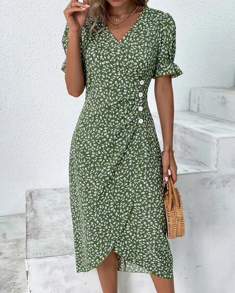 Giselle™ - Blumenkleid mit V-Ausschnitt