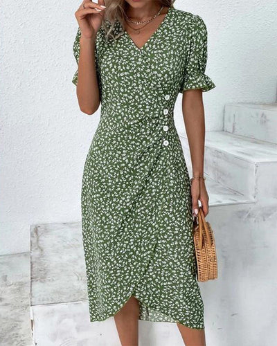 Giselle™ - Blumenkleid mit V-Ausschnitt