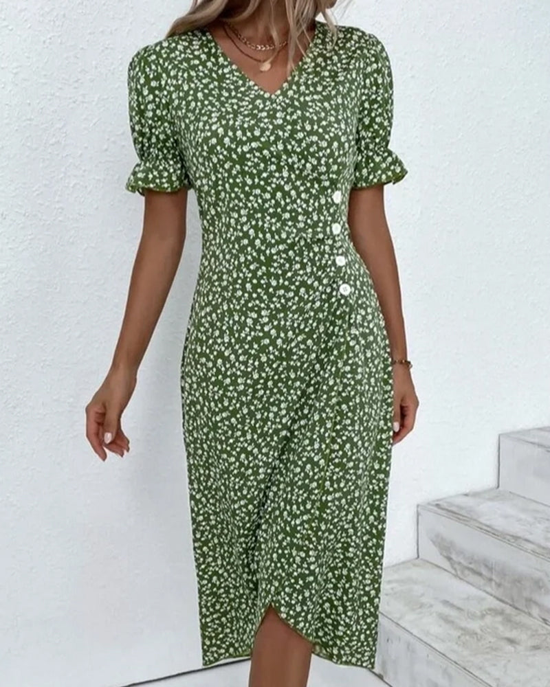 Giselle™ - Blumenkleid mit V-Ausschnitt