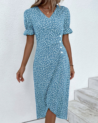 Giselle™ - Blumenkleid mit V-Ausschnitt