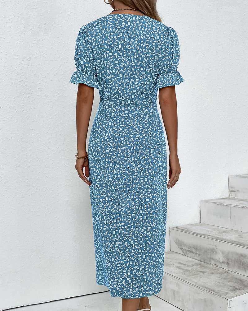 Giselle™ - Blumenkleid mit V-Ausschnitt