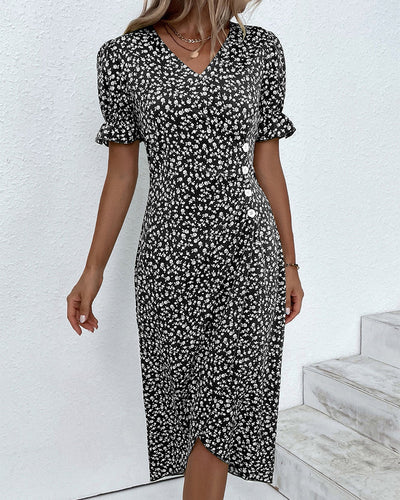 Giselle™ - Blumenkleid mit V-Ausschnitt