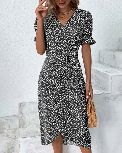 Giselle™ - Blumenkleid mit V-Ausschnitt