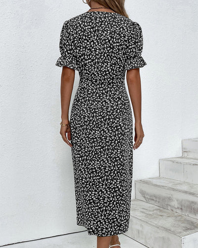Giselle™ - Blumenkleid mit V-Ausschnitt