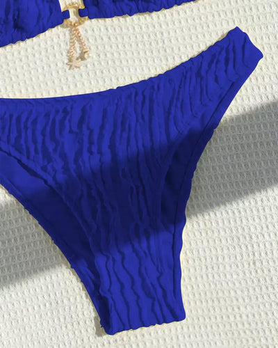 Bikini Sexy Unifarben Zweiteilig Dreieck