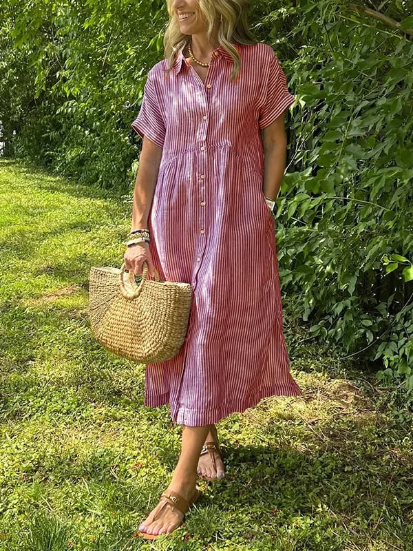 CASSIE | ELEGANTES STREIFENKLEID