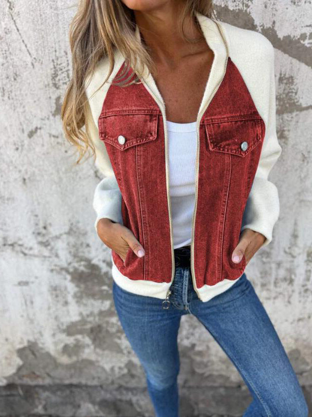 ISA | LÄSSIGE JACKE MIT REISSVERSCHLUSS UND V-AUSSCHNITT