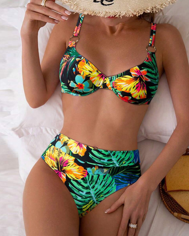 Bikini sexy bedruckter Push-Up BH Dreieck