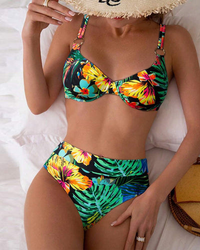 Bikini sexy bedruckter Push-Up BH Dreieck