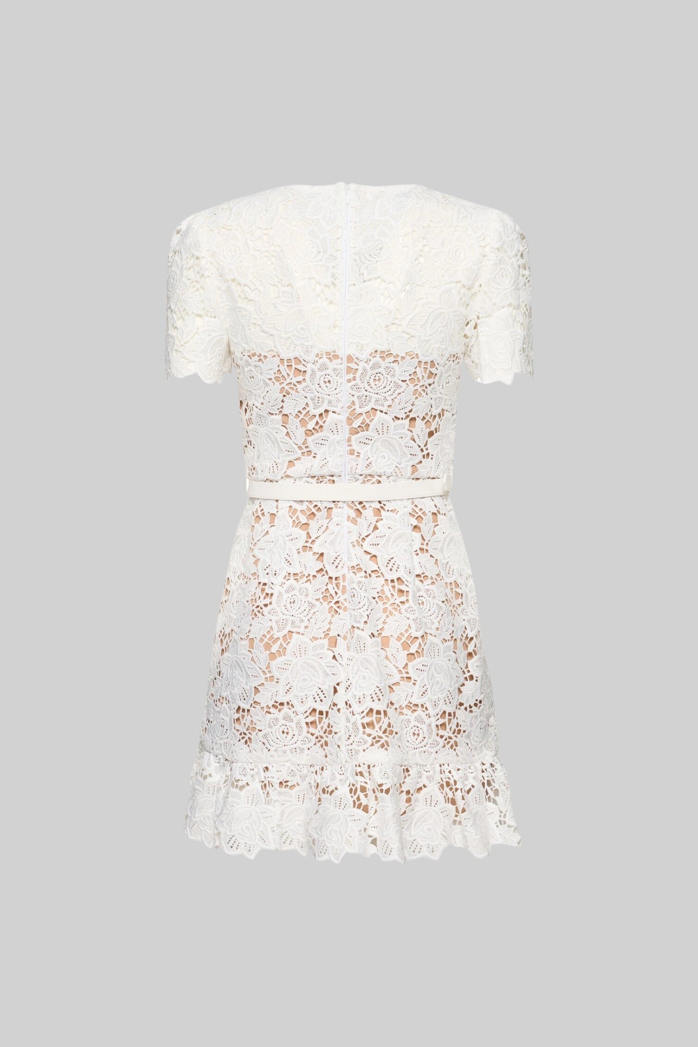 Kurzärmliges besticktes Blumenkleid