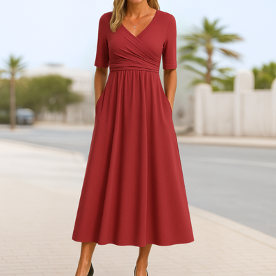 Monique™ | Wickelkleid mit kurzen Ärmeln