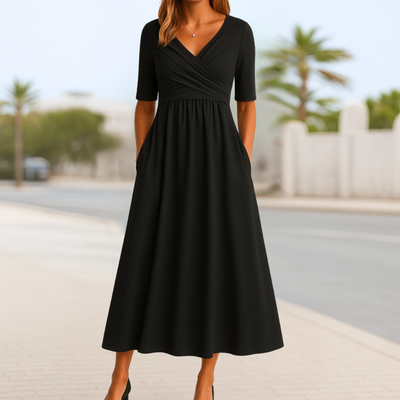 Monique™ | Wickelkleid mit kurzen Ärmeln