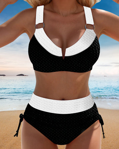 Bikini Bralette Kontrast Hoch Tailliert
