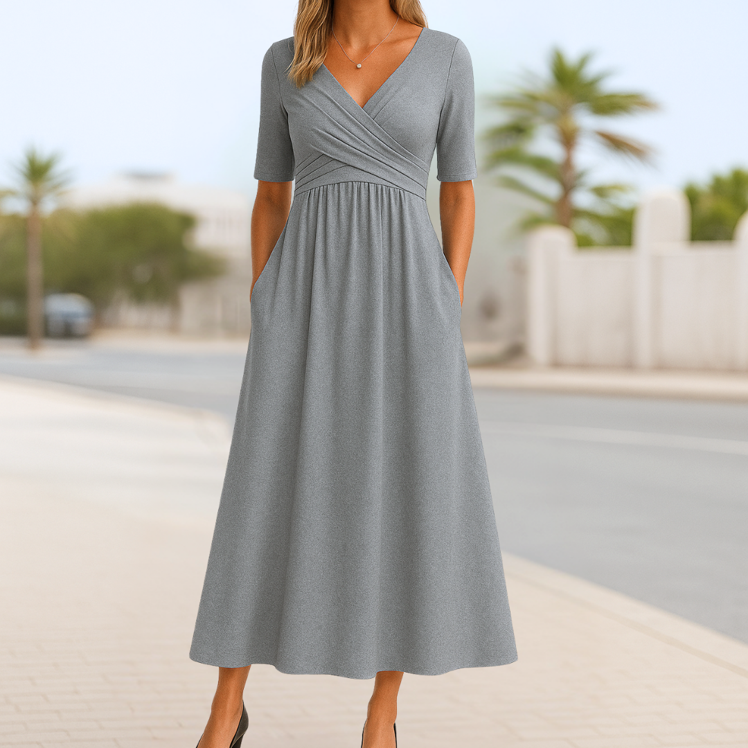 Monique™ | Wickelkleid mit kurzen Ärmeln