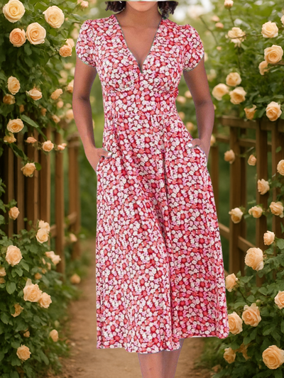 Fienna – Midi-Kleid mit Frontknöpfen