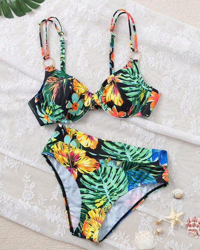Bikini sexy bedruckter Push-Up BH Dreieck