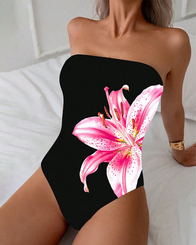 Badeanzug Bandeau Einteilig Gedruckt
