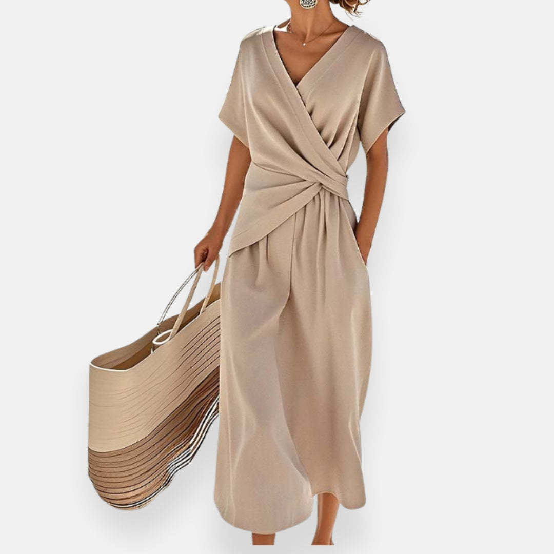 Ariane | Elegantes, drapiertes Maxikleid