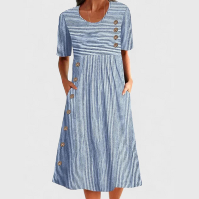 Wanda Gestreiftes Midi-Kleid