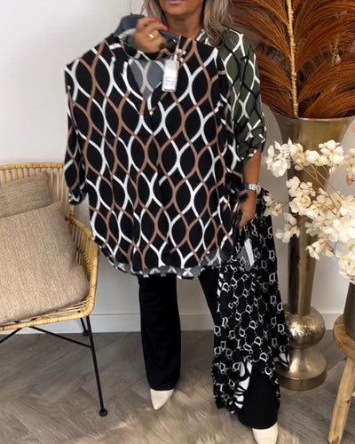 Janny | Lässige Bluse mit langen Ärmeln und elegantem Muster