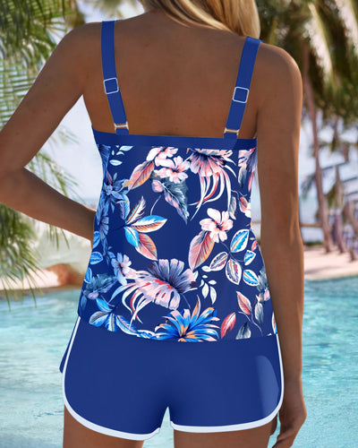 Tankini u-ausschnitt ärmellos bedruckt