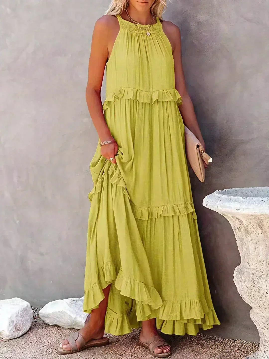 Emilia™ - Maxikleid mit Neckholder und Volants