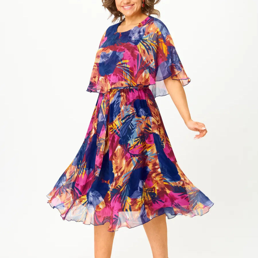 AYALA | BEQUEMES CHIFFON-KLEID IN GROSSEN GRÖSSEN
