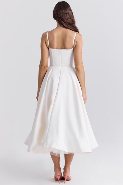 Luce - Satin-Tüll-Midikleid