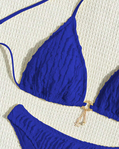 Bikini Sexy Unifarben Zweiteilig Dreieck