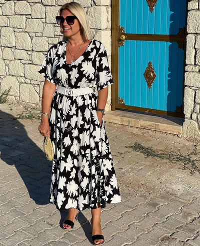 CAMILIA | ELEGANTES KLEID MIT BAUCHDECKE