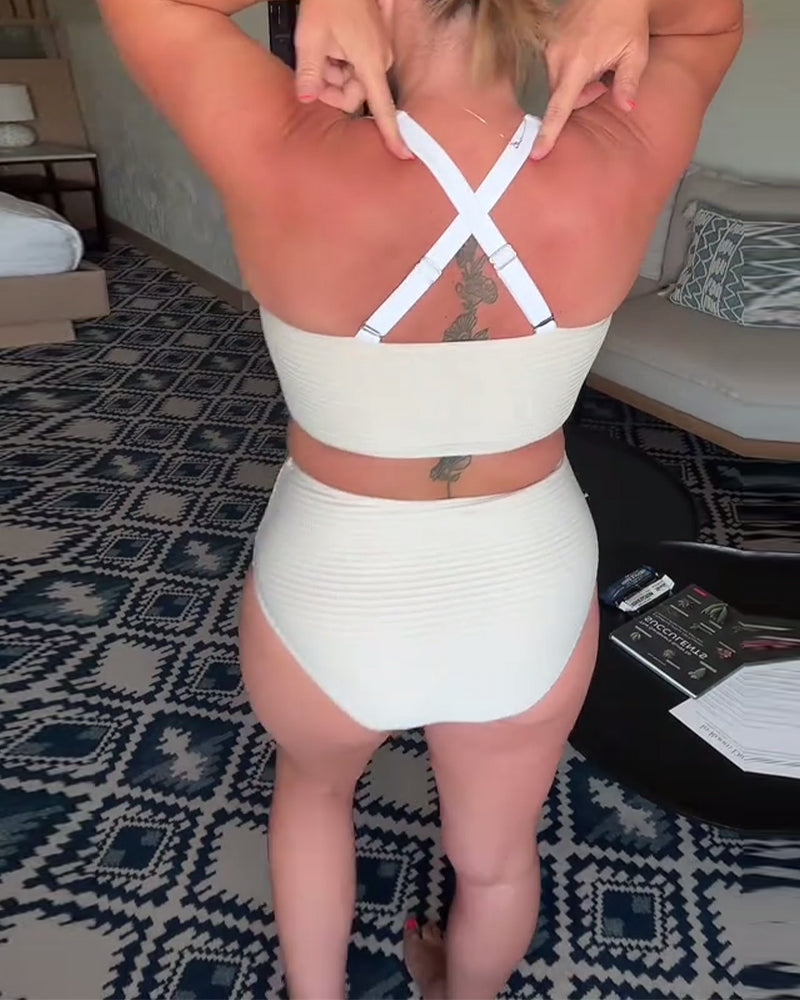 Bikini lässig einfarbig Dreieck