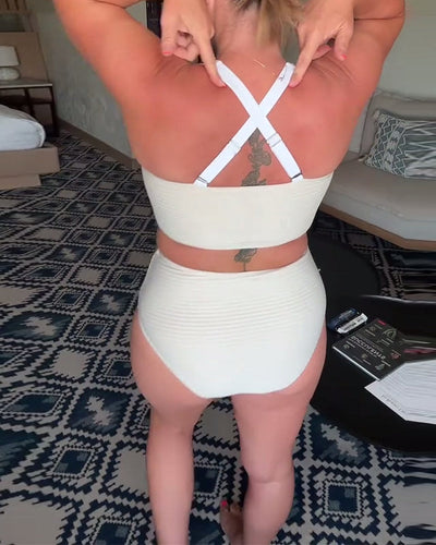 Bikini lässig einfarbig Dreieck