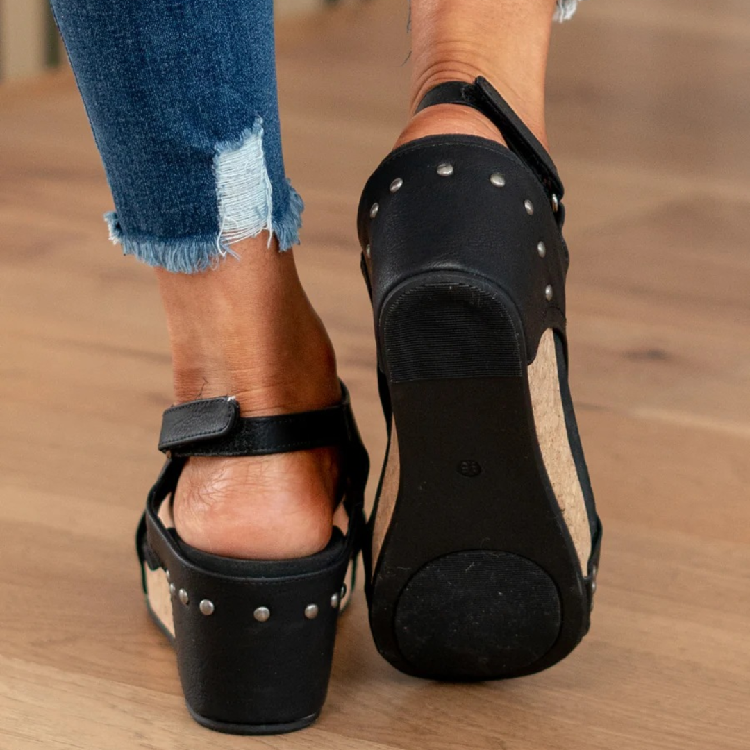 Leni - Wildleder Sandalen auf Wedge-Absatz