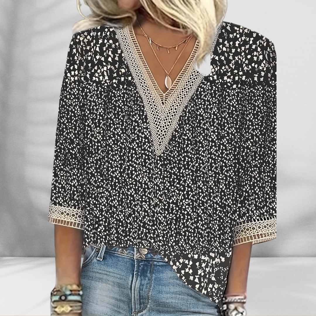 Alis | Boho-Bluse Mit Floralen Mustern Und Langen Ärmeln