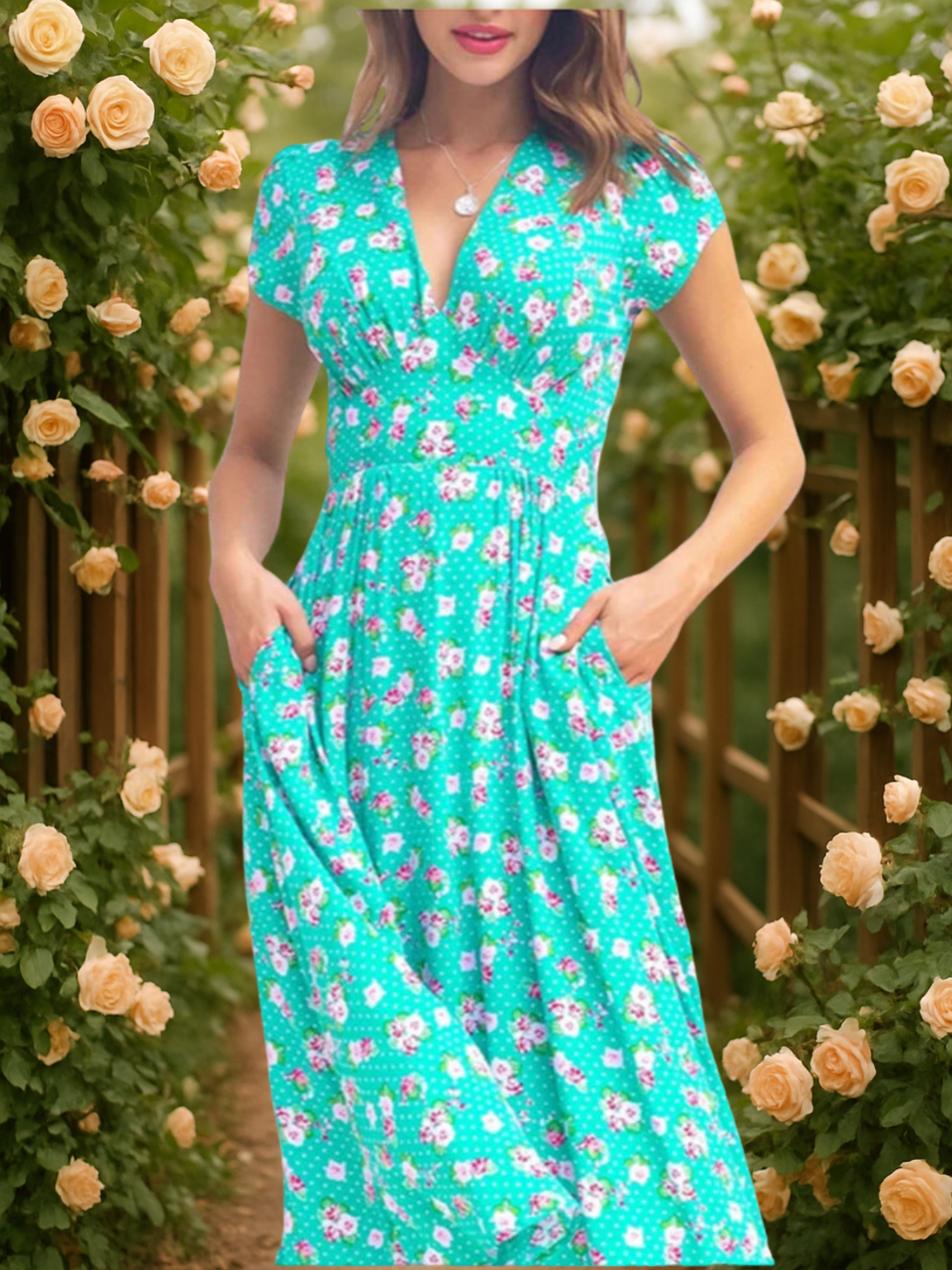 Fienna – Midi-Kleid mit Frontknöpfen