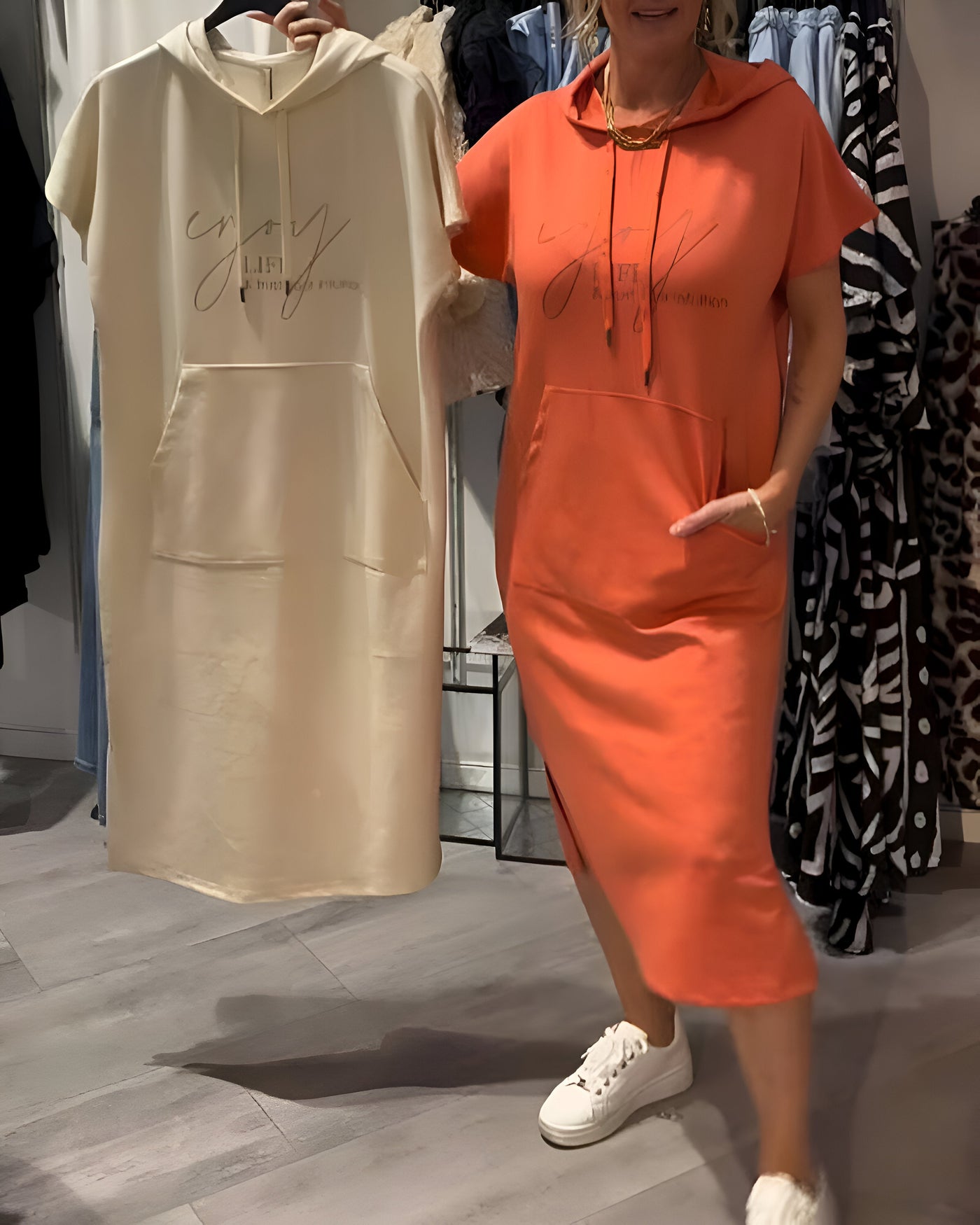 Saskia | Lässiges Kapuzenkleid