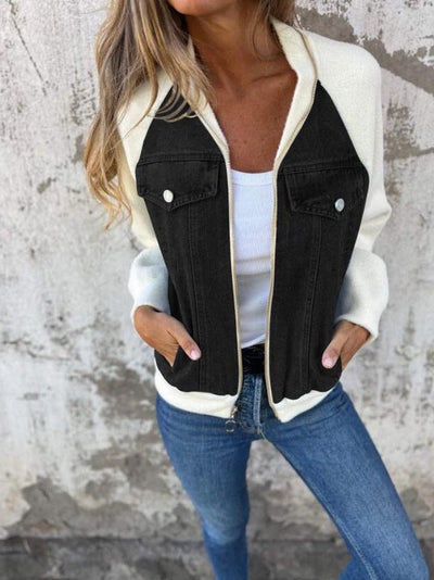 ISA | LÄSSIGE JACKE MIT REISSVERSCHLUSS UND V-AUSSCHNITT