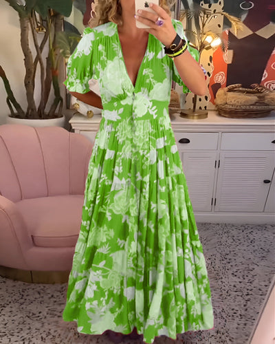 Tessa | Elegantes Kleid mit floralem Muster und V-Ausschnitt