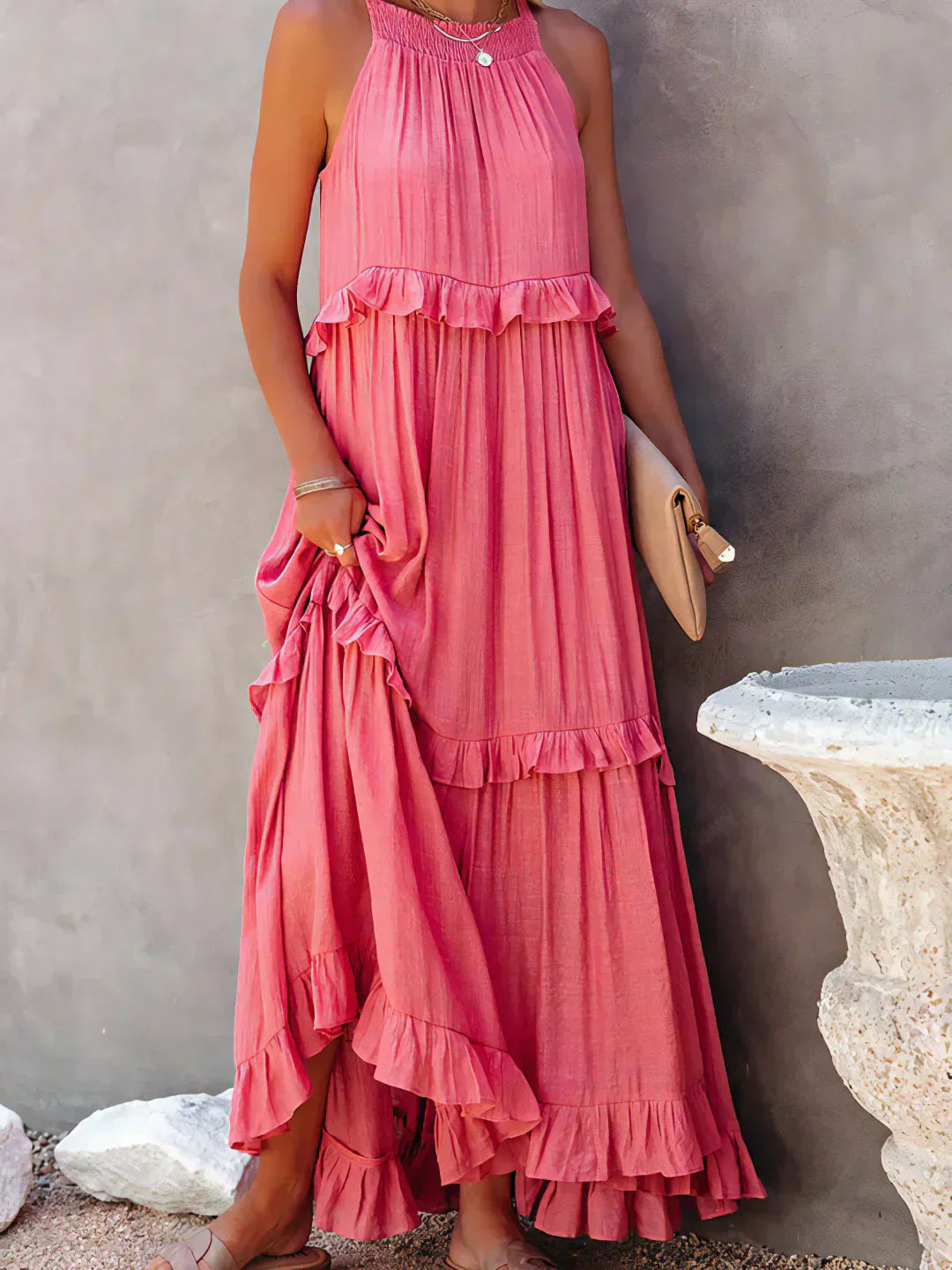 Emilia™ - Maxikleid mit Neckholder und Volants