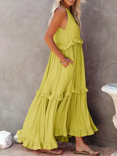 Emilia™ - Maxikleid mit Neckholder und Volants