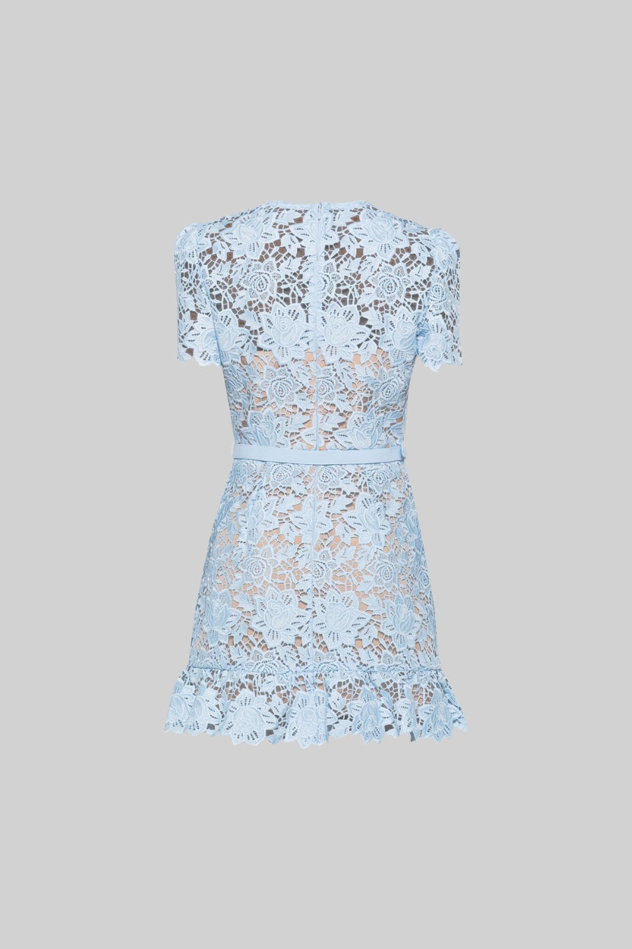 Kurzärmliges besticktes Blumenkleid