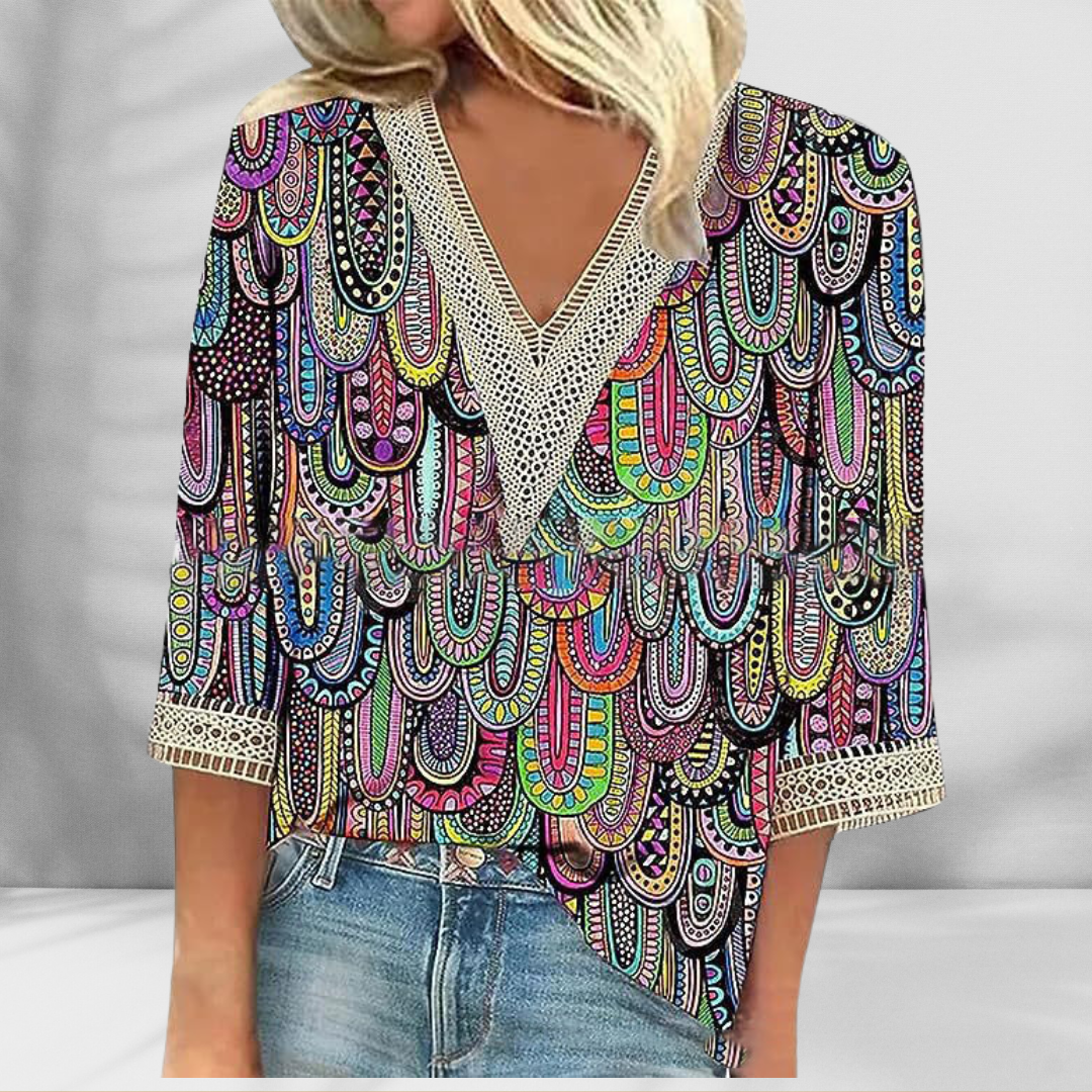 Alis | Boho-Bluse Mit Floralen Mustern Und Langen Ärmeln