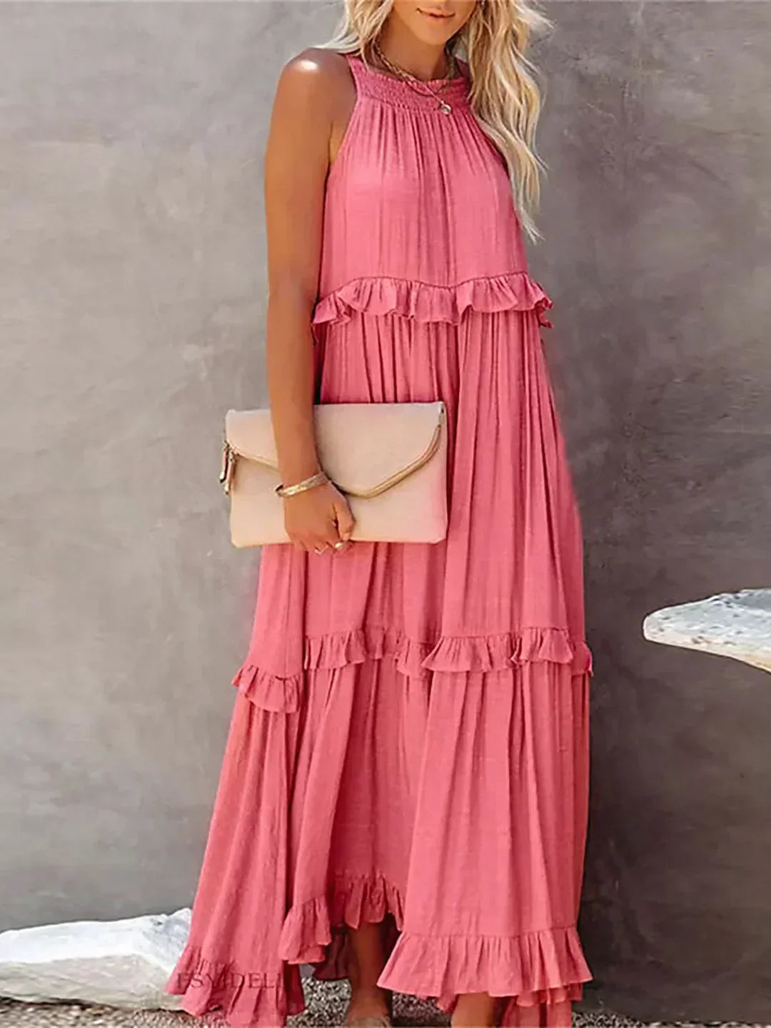 Emilia™ - Maxikleid mit Neckholder und Volants