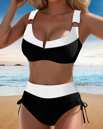 Bikini Bralette Kontrast Hoch Tailliert