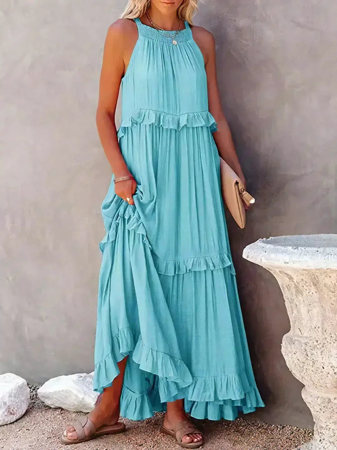 Emilia™ - Maxikleid mit Neckholder und Volants