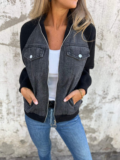 ISA | LÄSSIGE JACKE MIT REISSVERSCHLUSS UND V-AUSSCHNITT