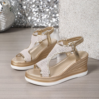 Elegante orthopädische Pantoletten für Damen mit Keilabsatz