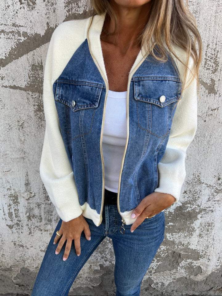 ISA | LÄSSIGE JACKE MIT REISSVERSCHLUSS UND V-AUSSCHNITT