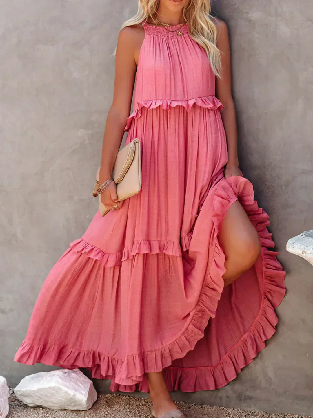 Emilia™ - Maxikleid mit Neckholder und Volants