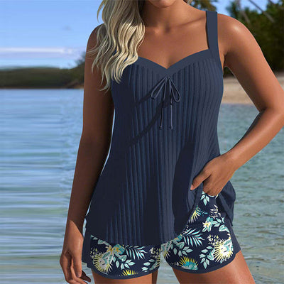 Tankini Gestreift Zweiteilig Badeshorts